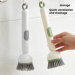 Kitchen Cleaning Brush with Soap Dispenser – Adjustable Handle Refillable - Image 4