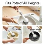 Kitchen Cleaning Brush with Soap Dispenser – Adjustable Handle Refillable - Image 7
