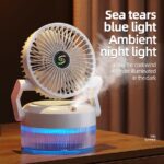 Rechargeable Desktop Humidifier Fan – Portable Foldable Spray Misting Fan - Image 3